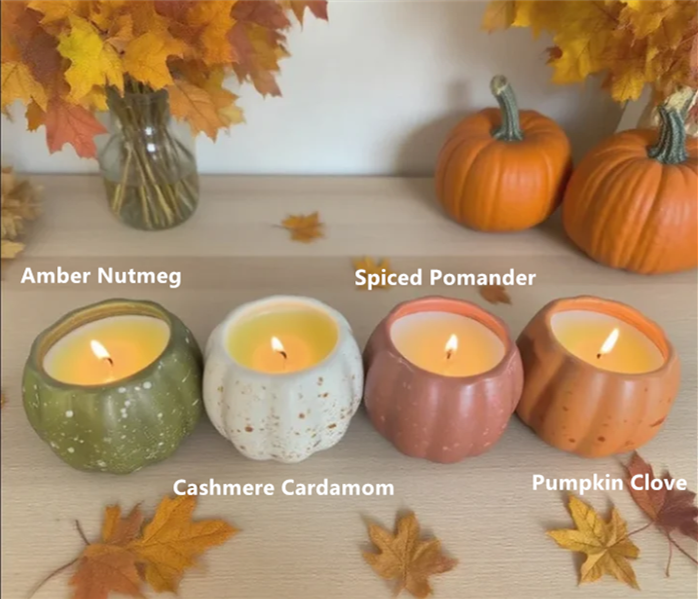 Pumpkin Ceramic Candle